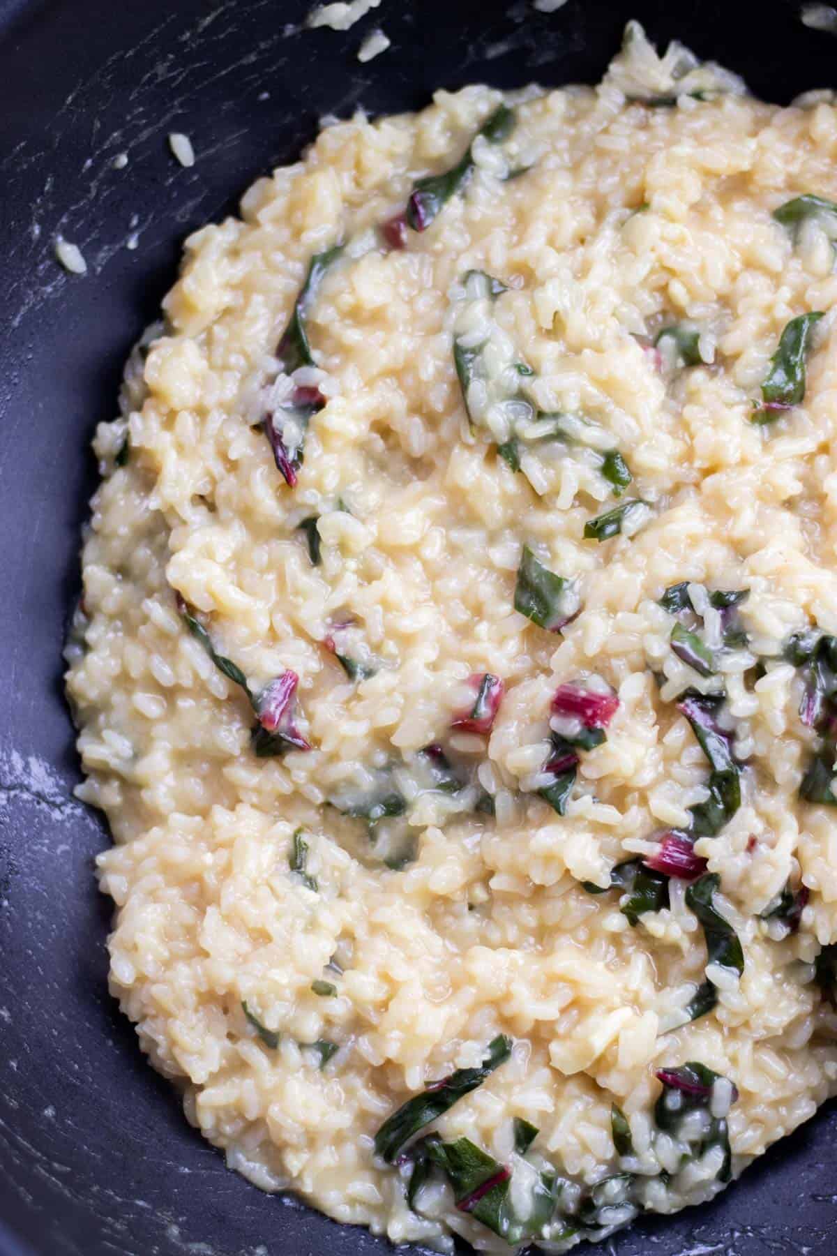 Swiss Risotto Shrimp and Swiss Chard Risotto - Whipped It Up
