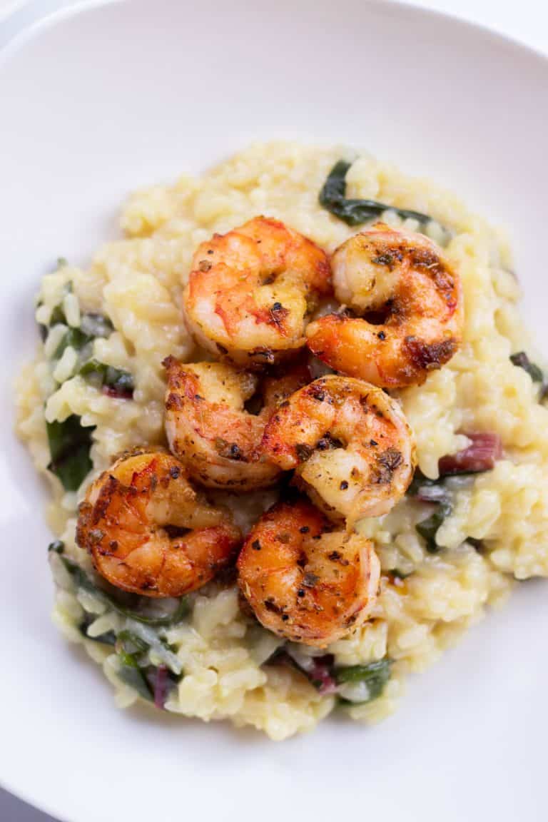 Swiss Risotto Shrimp and Swiss Chard Risotto - Whipped It Up
