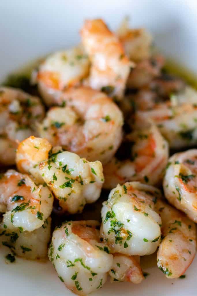 garlic butter shrimp after they had been fully prepared