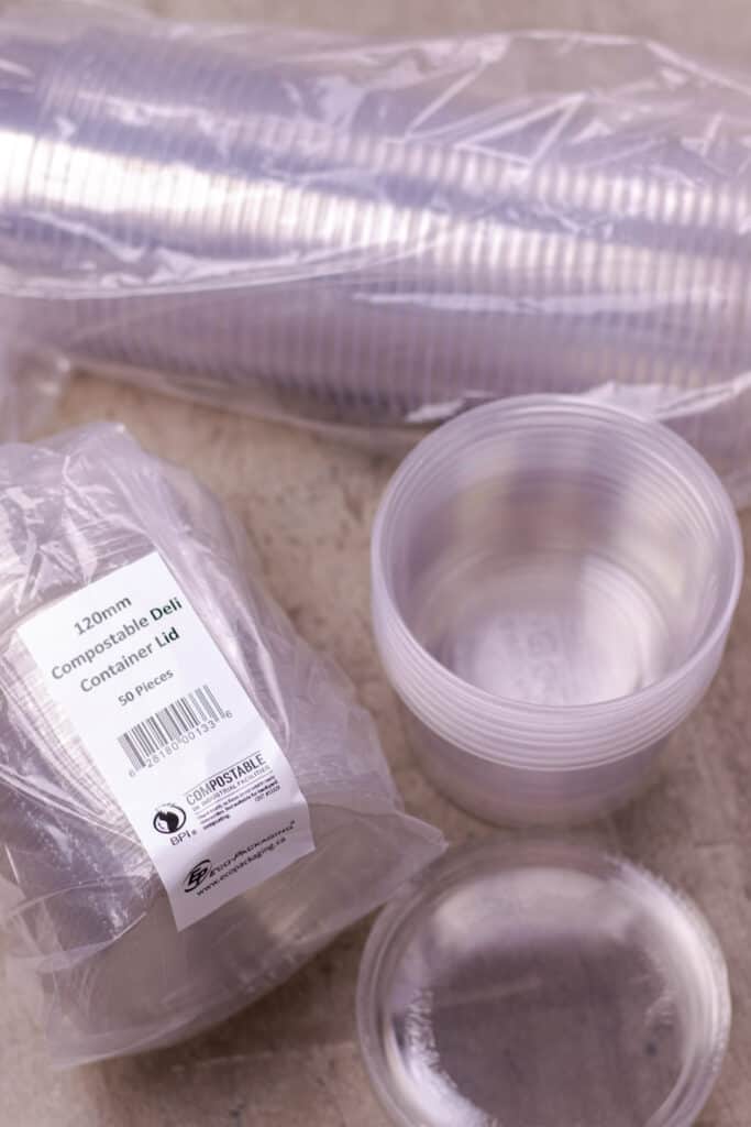 compostable containers for the bone broth to store in the freezer