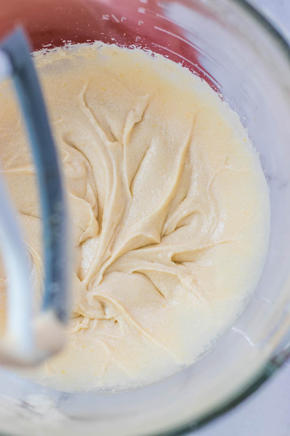 Batter for the chocolate cake in the mixer.