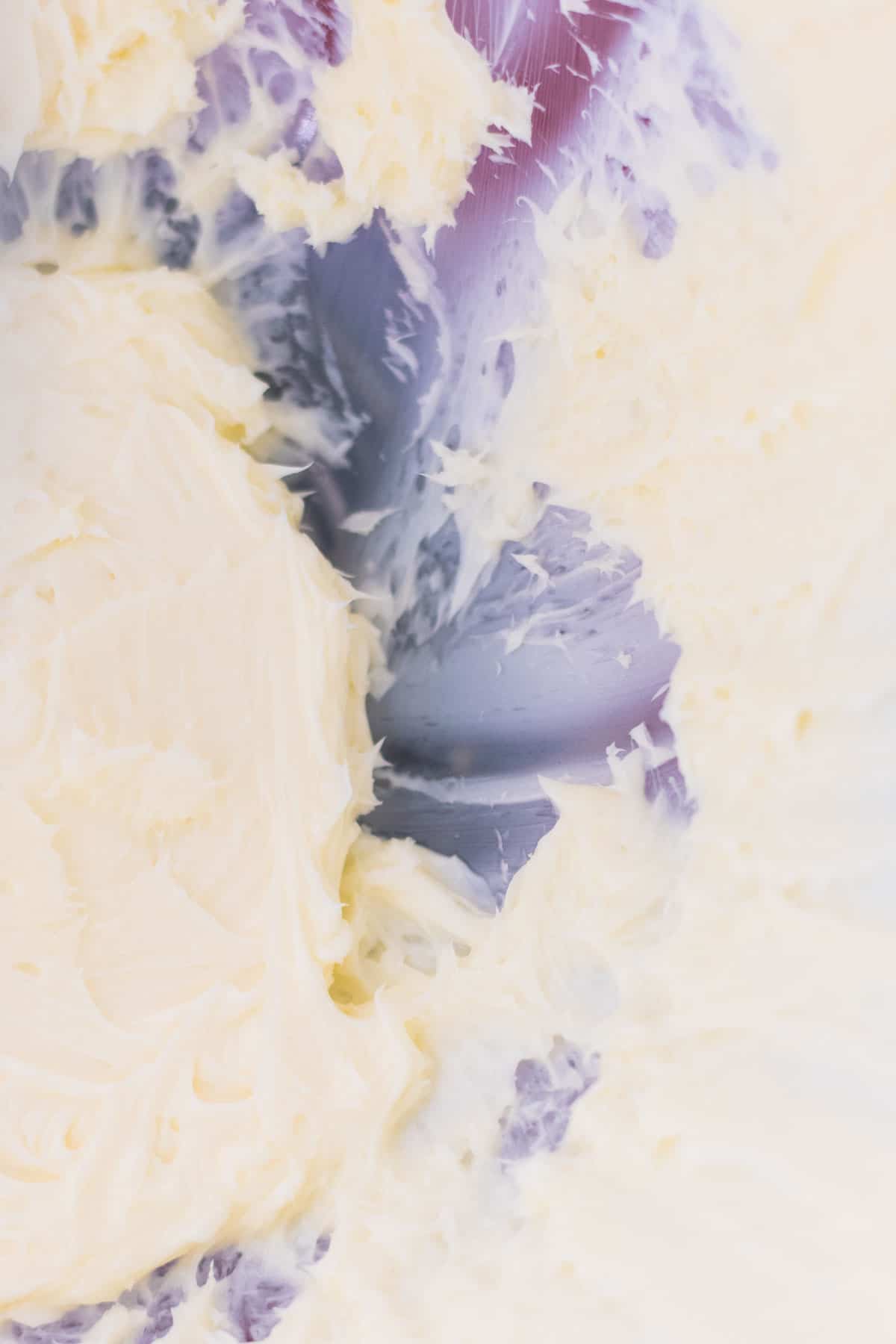 Butter whipped in the mixer.