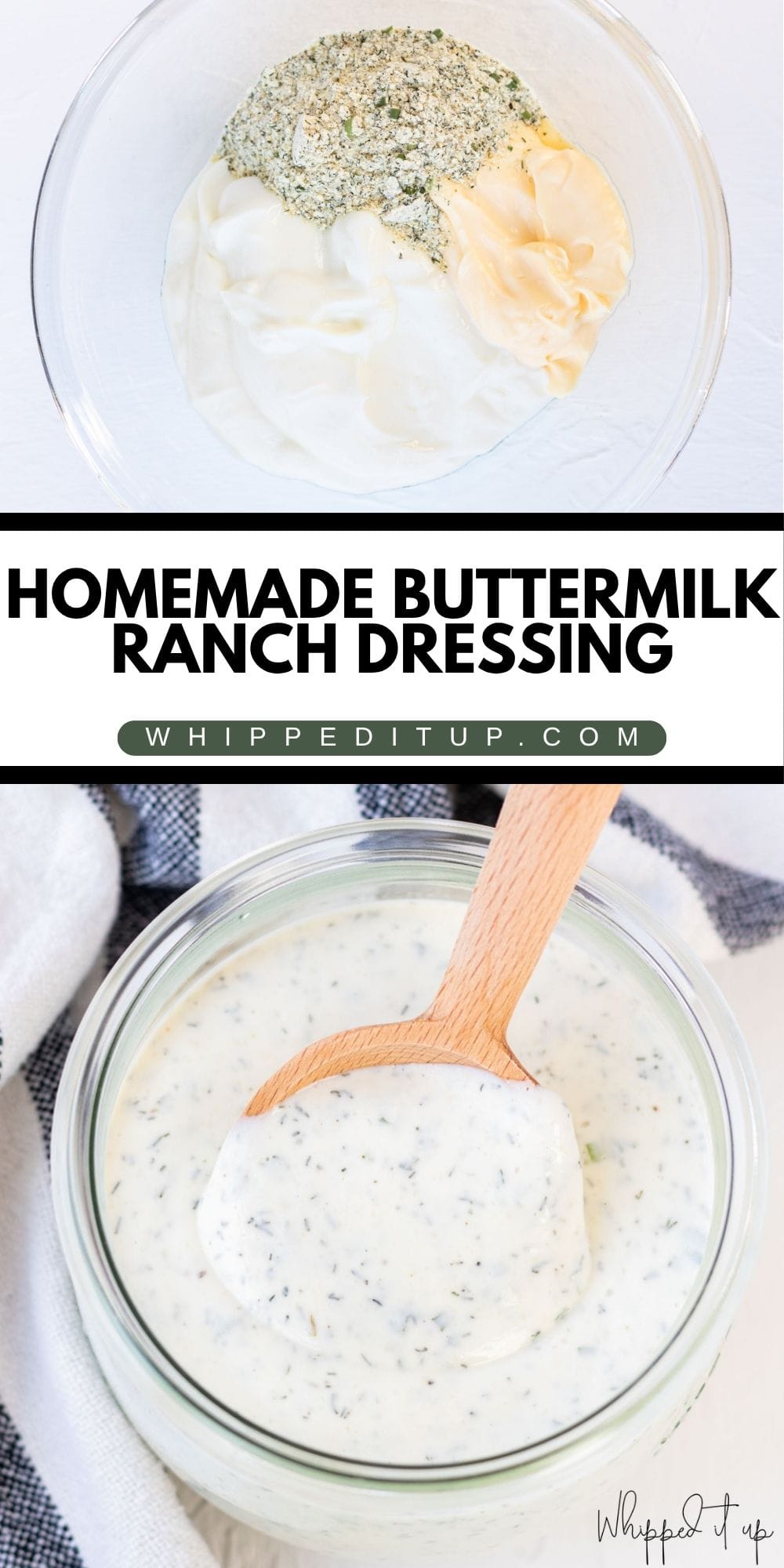 The Best 5-Minute Homemade Buttermilk Ranch Dressing - Whipped It Up